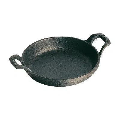 Staub Cast Iron Round Gratin Baking Dish In Black Matte