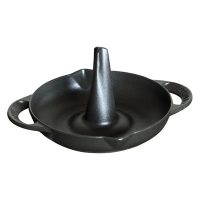 Staub Cast Iron Vertical Chicken Roaster In Black Matte
