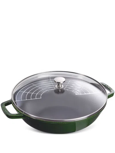 Staub Cast Iron Wok (30cm) In Green