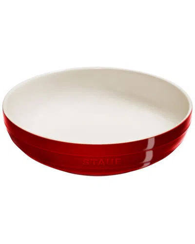 Staub Ceramic 11.5in Cherry Shallow Serving Bowl In Red