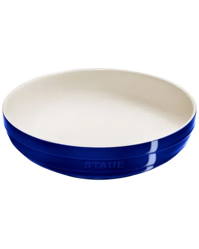 Staub Ceramic 11.5in Dark Blue Shallow Serving Bowl