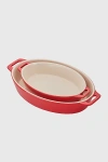 Staub Ceramic 2-piece Oval Baking Dish Set In Cherry
