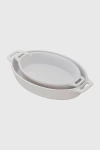 Staub Ceramic 2 Piece Oval Baking Dish Set In White