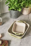 Staub Ceramic 2-pc Rectangular Baking Dish Set In Macaron Green At Urban Outfitters In Neutral