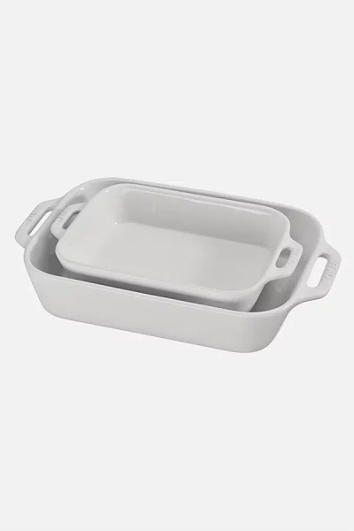 STAUB CERAMIC 2-PC RECTANGULAR BAKING DISH SET IN WHITE AT URBAN OUTFITTERS
