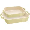 STAUB CERAMIC 2-PC RECTANGULAR BAKING DISH SET MACARON PASTEL