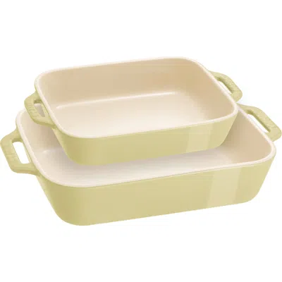 Staub Ceramic 2-pc Rectangular Baking Dish Set Macaron Pastel In Yellow