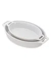 Staub Ceramic 2 Piece Oval Baking Dish Set In White