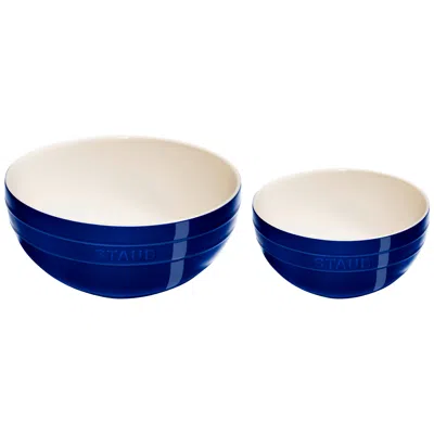 Staub Ceramic 2-pc Nested Mixing Bowl Set In Blue