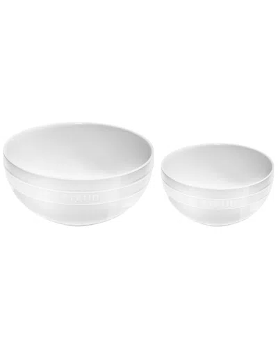 Staub Ceramic 2pc White Nested Mixing Bowl Set