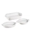 Staub 3-piece Ceramic Mixed Baking Dish Set In White