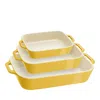 Staub Ceramic 3 Piece Rectangular Baking Dish Set In Yellow