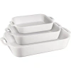 Staub Ceramic 3-pc Rectangular Baking Dish Set - White In White