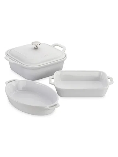 Staub Ceramic 4-piece Baking Dish Set In White