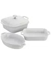 Staub Ceramics 4-pc Mixed Baking Dish Set In White
