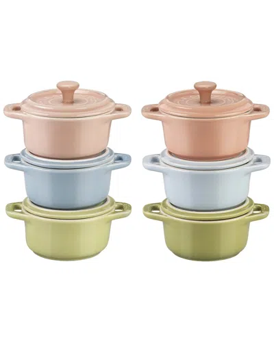 STAUB STAUB CERAMIC 6PC PASTEL MINI ROUND COCOTTE SET