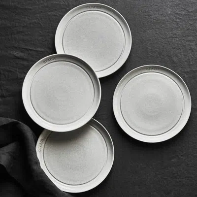 Staub Ceramic Dinnerware 4-piece 9-inch Salad Plate Set In White Truffle