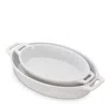 Staub Ceramic Oval Baking Dish 2-piece Set In White