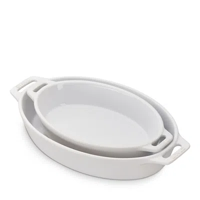 Staub Ceramic Oval Baking Dish 2-piece Set In White