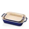 Staub Ceramic 2-piece Rectangular Baking Dish Set In Blue