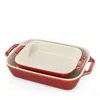 Staub Stonewares Rectangular Baking & Casserole 2-piece Dish Set In Red