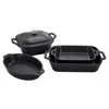 Staub Ceramic Stoneware 5-pc Mixed Baking Dish Set In Black