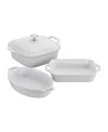 Staub Ceramics 4-pc Mixed Baking Dish Set In White
