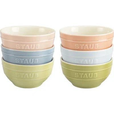 Staub Ceramique 6 Piece Ceramic Bowl Set In Macaron Colours, Mixed Colours
