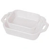 Staub Ceramique Rectangular Baking Dish Set 2 Piece In White