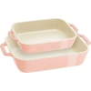 Staub Ceramique Rectangular Baking Dish Set Macaron 2 Piece In Pink
