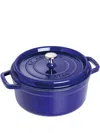 Staub Cast Iron 7 Quart Round Cocotte In Blau