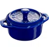Staub Dark Blue 3-piece Mini Round Cocotte Set In Dark Blue