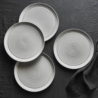 Staub Dining Line Dinner Plate Set 4 Piece In White Truffle