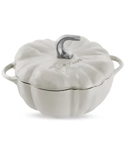STAUB ENAMELED CAST IRON 3.5 QT. WHITE TRUFFLE PUMPKIN COCOTTE