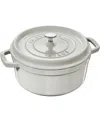 Staub 2.75-qt. Cast Iron Round Cocotte In White Truffle