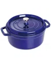 Staub 4-quart Round Enameled Cast Iron Cocotte In Blue