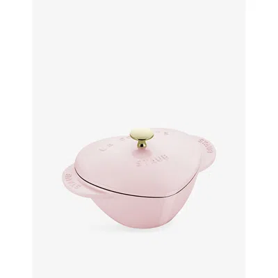 Staub Sorbet Rose Heart Cocotte Cast-iron Casserole Dish 20cm In Pink