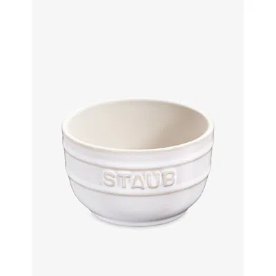 Staub Ivory White Brand-embossed Set Of Two Ceramic Ramekins 9cm
