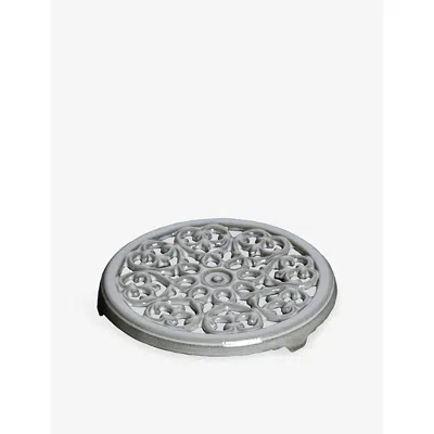 Staub Grenadine Red Lily Cast-iron Trivet In Gray