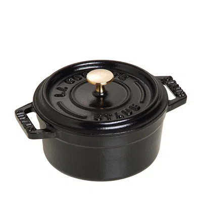 Staub Mini Round Cocotte, .25 Quarts In Black