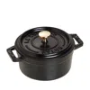 Staub Enameled Cast Iron 0.25-quart Mini Cocotte In Black