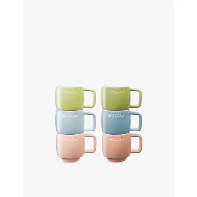 Staub Mixed Macaron Set Of Six Ceramic Mugs 350ml Xs In Multi