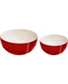 Staub Ceramic 2pc Cherry Nested Mixing Bowl Set In Cherry