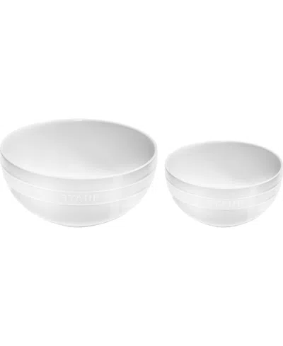 Staub Nested Mixing Bowls, Set Of 2 In White