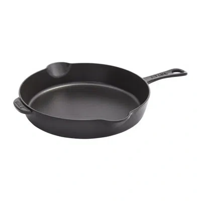 Staub Pans Cast Iron Traditional Deep Frypan In Matte Black