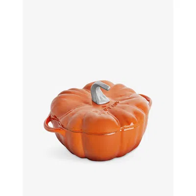 Staub Cinnamon Pumpkin Cocotte Cast-iron Casserole Dish 24cm In Orange