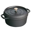 Staub 4-quart Round Cocotte In Black