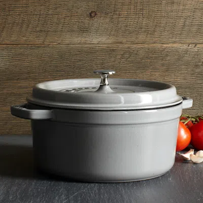 Staub Round Cocotte, 4 Quart In Graphite Gray
