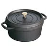 Staub Cast Iron 5.5-qt. Round Cocotte In Black