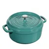 Staub 5.5qt Round Cocotte In Turquoise